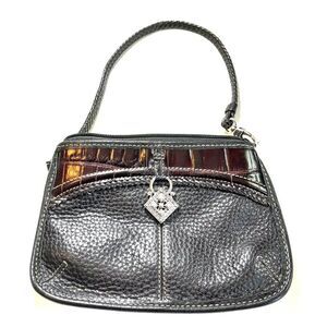 Brighton Leather Brown Croc Coin Purse wallet change holder